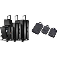 TravelArim 4 piece luggage set - Black + Verdict. - Who let the air out - Compression packing bags