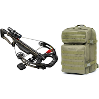 Barnett Whitetail Hunter Crossbow with 4x32mm Multi-Reticle Scope + Wilson & Miller Garrison 45L Backpack - Trident Green