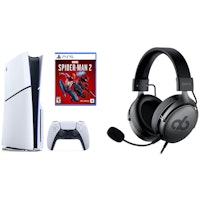 Sony PlayStation 5 Slim Console Disc Edition - Marvel’s Spider-Man 2 Bundle + Alpha Bravo GX-4 Pro Gaming Headset