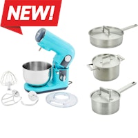 Palmero Razzo Mix Maestro 4QT Planetary Stand Mixer + Aava - Elements Pot & Pans Bundle