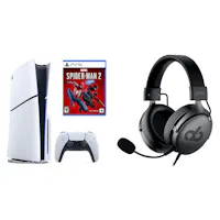 Sony PlayStation 5 Slim Console Disc Edition - Marvel’s Spider-Man 2 Bundle + Alpha Bravo GX-4 Pro Gaming Headset