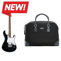 Yamaha PAC112V Pacifica Electric Guitar Black + Bolvaint - Ivens Travel Bag in Nylon and Leather