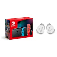 Nintendo Switch Console with Neon Blue & Red Joy-Con + Veho RHOX True Wireless Earphones - Fusion White