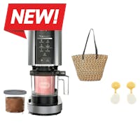 Ninja Ice Cream Maker for Gelato, Mix-ins and Milkshakes (Silver) + The Seaside Style Bundle