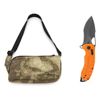 SOG Kiki XR LTE 3.02-Inch CTS XHP Steel Blade Orange G10 Handle Folding Knife + Wilson & Miller Tactical Utility Sling Bag