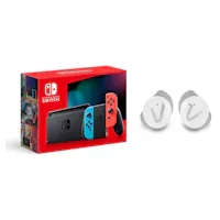 Nintendo Switch Console with Neon Blue & Red Joy-Con + Veho RHOX True Wireless Earphones - Fusion White