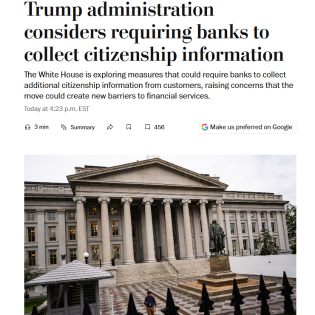 开银行账户要查公民身份？正考虑新规