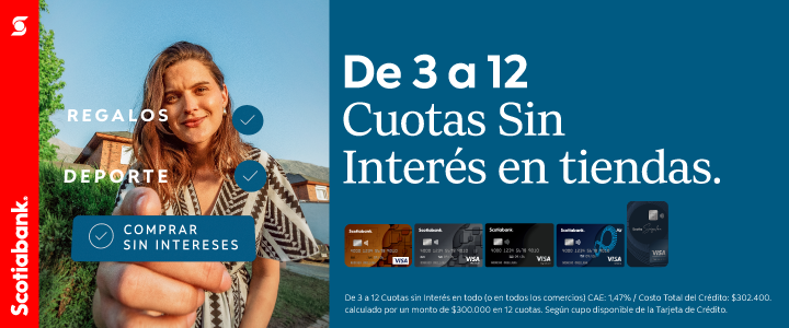 De 3 a 12 cuotas sin interés en tiendas