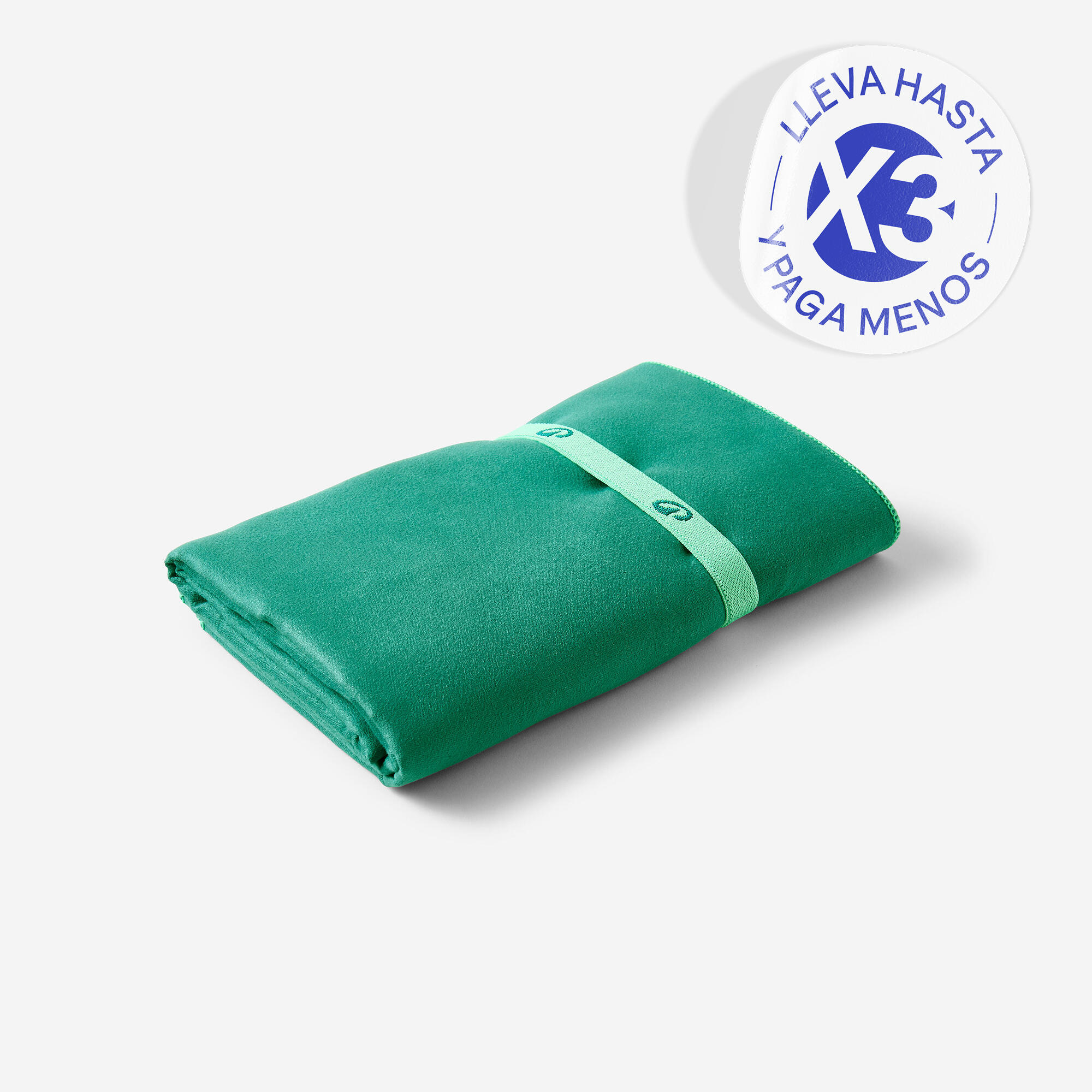 Toalla microfibra verde agua talla L 80 x 130cm