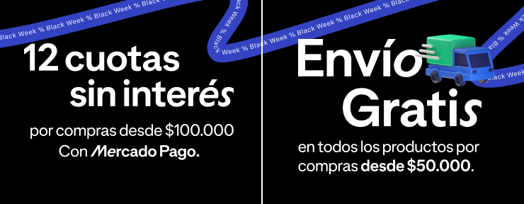 12 cuotas sin interés por compras desde $100.000 con Mercado Pago | Envío gratis en todos los productos por compras desde $50.000. 