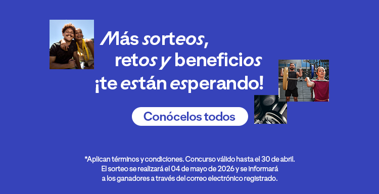 Más sorteos, retos y beneficios ¡te están esperando!