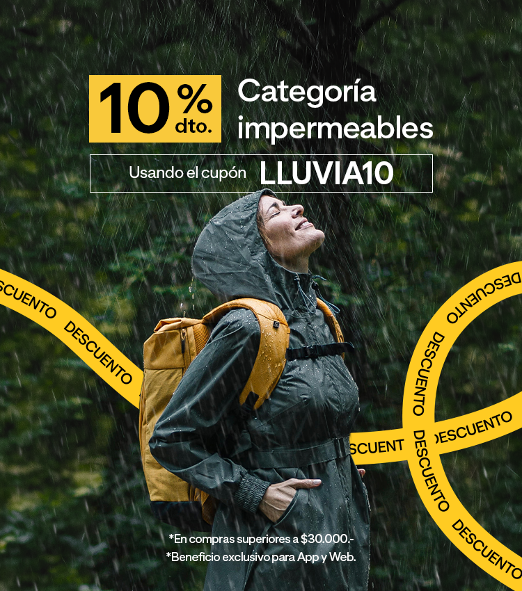 Equípate para el frío con un 10% de dto. en impermeables por compras desde $30.000.- 