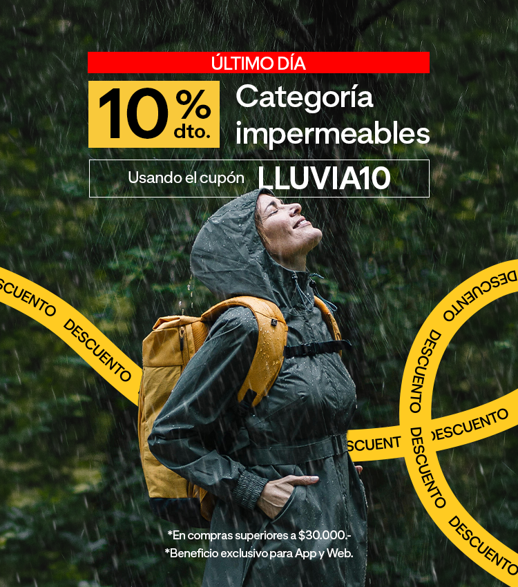 Equípate para el frío con un 10% de dto. en impermeables por compras desde $30.000.- 