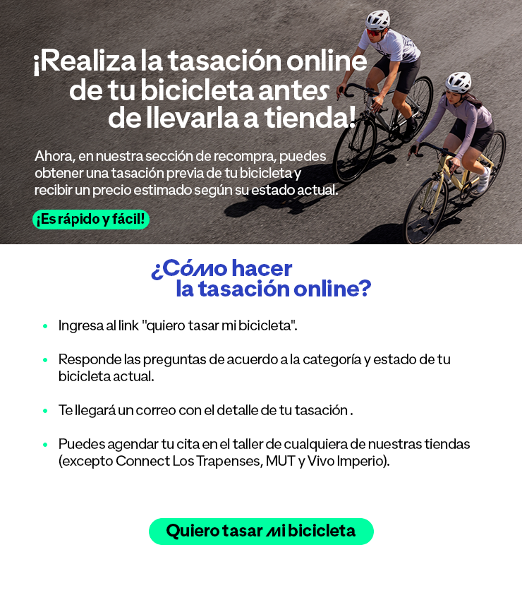 ¡Realiza la tasación online de tu bicicleta antes de llevarlo a tienda!