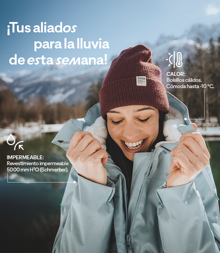 Chaqueta de senderismo -10 °C impermeable mujer, NH500 azul