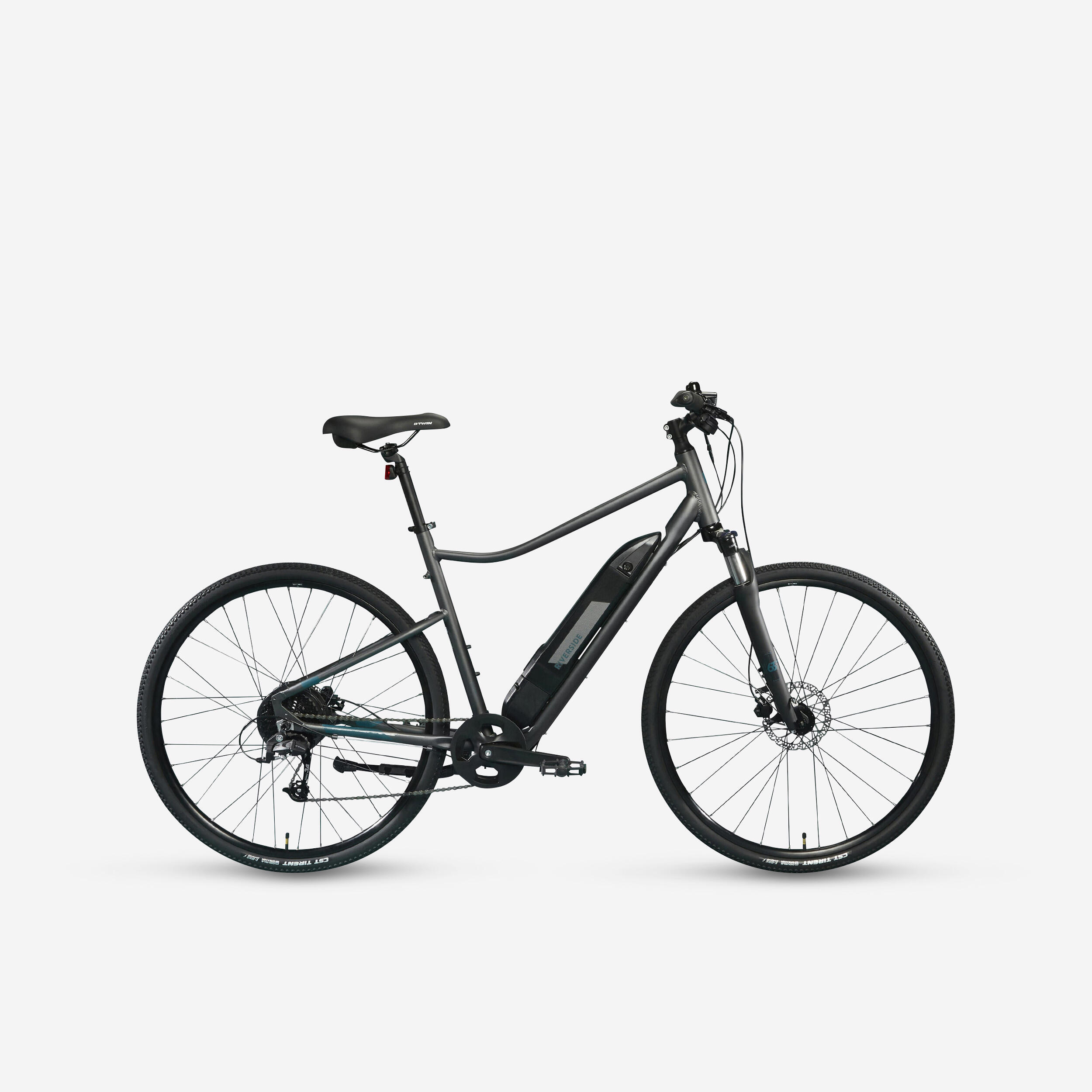 Bicicleta todoterreno eléctrica gris Riverside 500 E