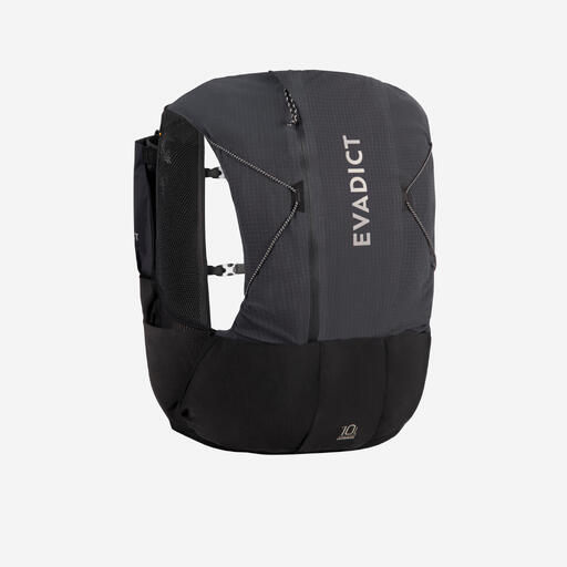 Mochila de running de 10 L mixta en negro vendida con bolsa de agua de 1 L