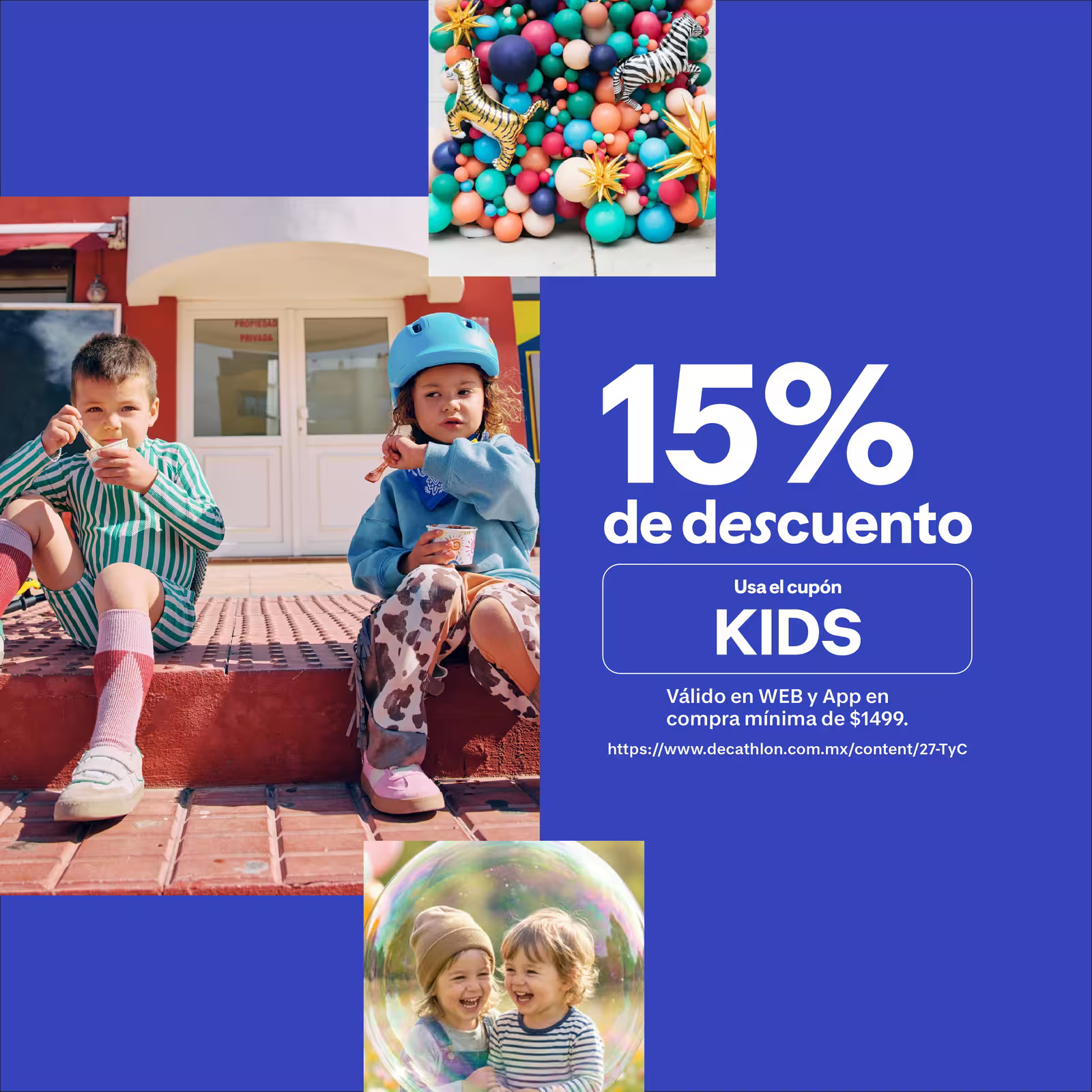 15% descuento usando el cupón KIDS
