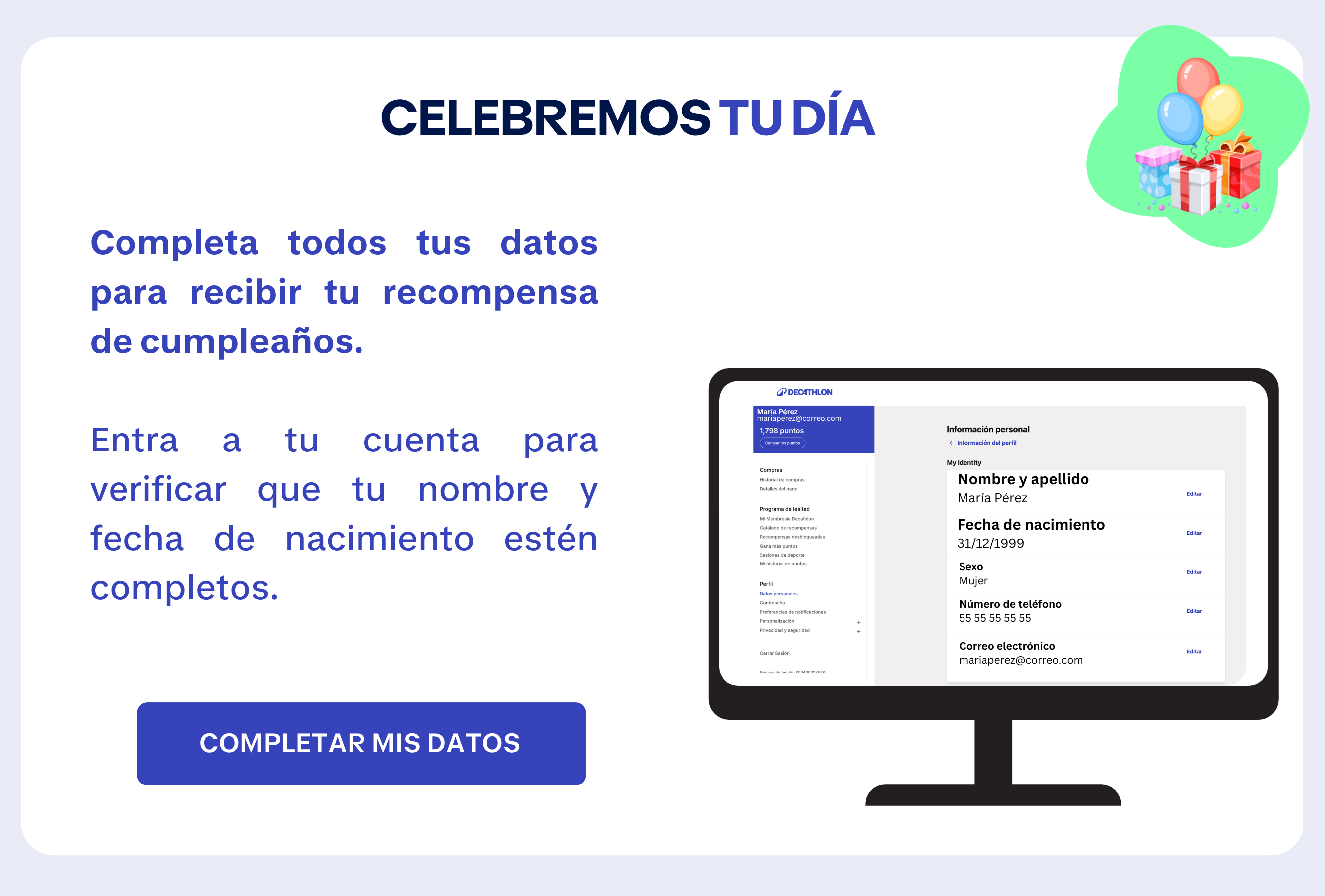 Completa tus datos