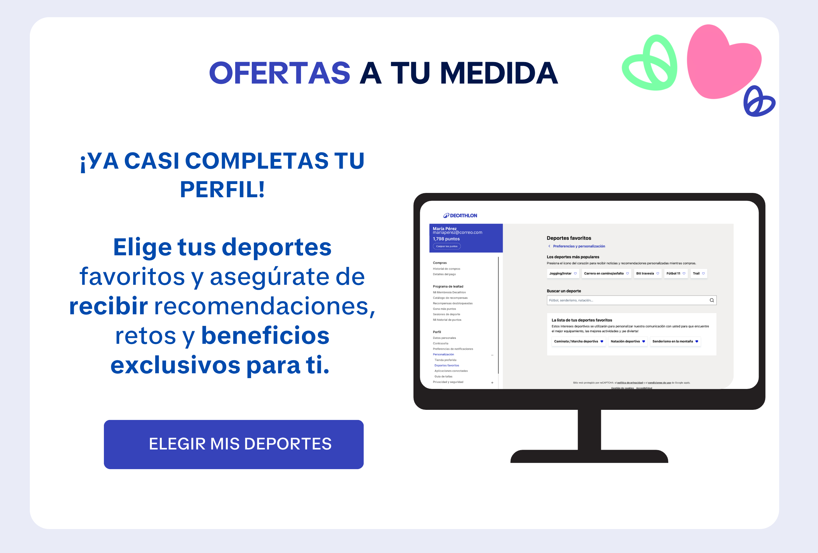 Elige tus deportes favoritos