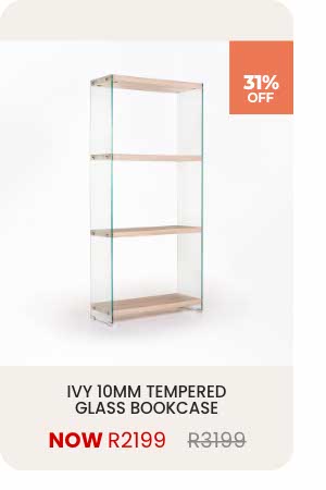 IVY 10MM TEMPERED GLASS BOOKCASE