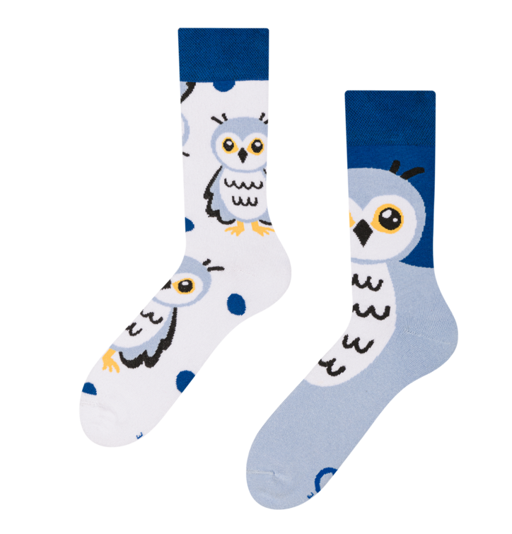 Veselé teplé ponožky Sněžná sova