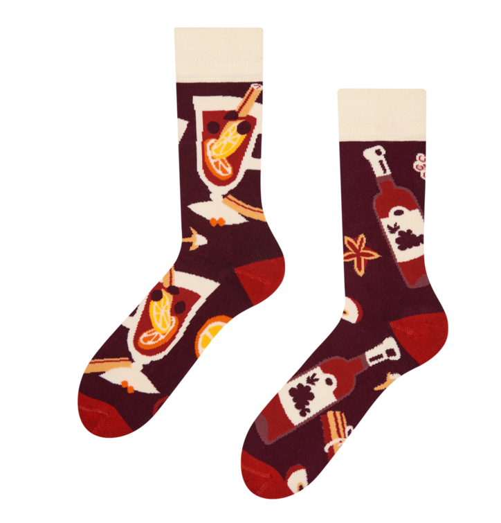 Veselé teplé ponožky Svařené víno