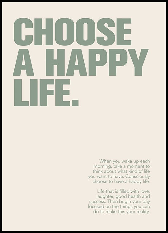 Choose a Happy Life Poster