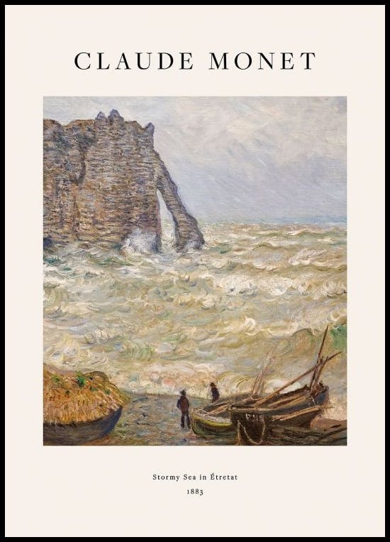 Monet - Stormy Sea in Étretat Poster