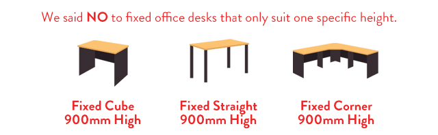 We said NO to boring, fixed office desks.