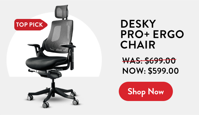 Save $100 off Desky Pro+ Ergonomic Chairs