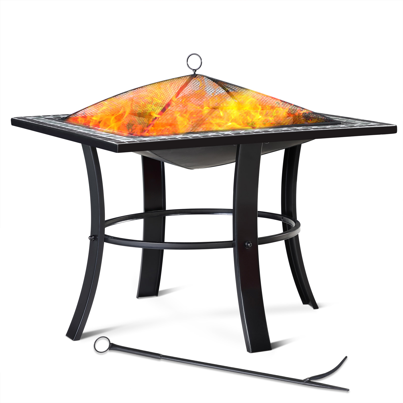 Image of Feuerschale Mosaik Runedak Stahl 76x76cm