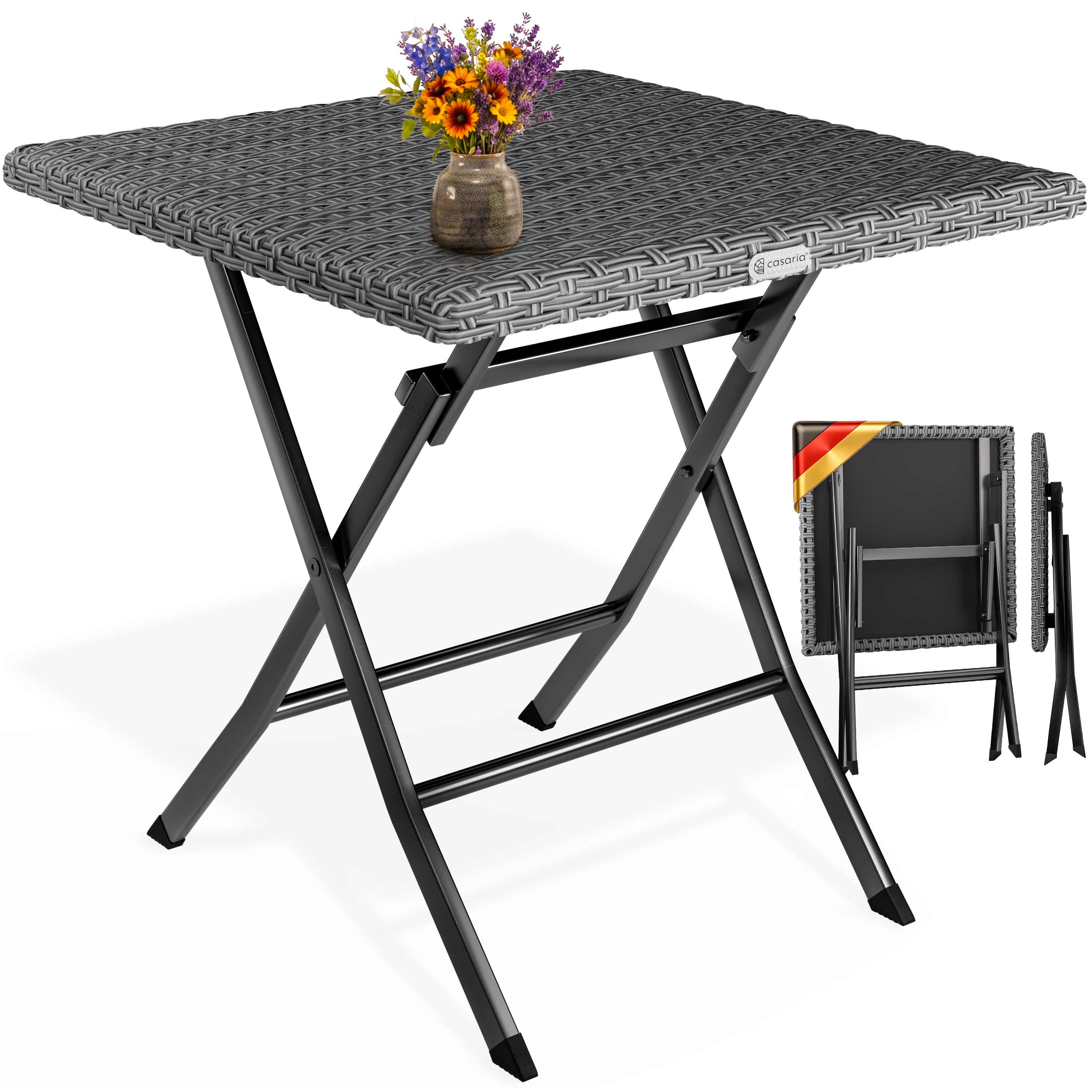 Image of Polyrattan Klapptisch Rom Anthrazit