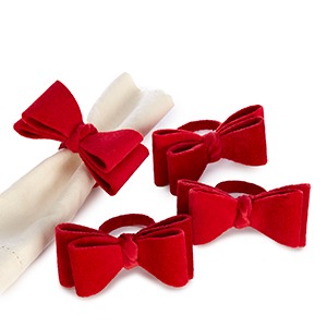 SOUTHERN LIVING • EXCLUSIVELY AT DILLARD'S • Holiday Velvet Bow Napkin Rings, Set of 4 • SHOP NOW