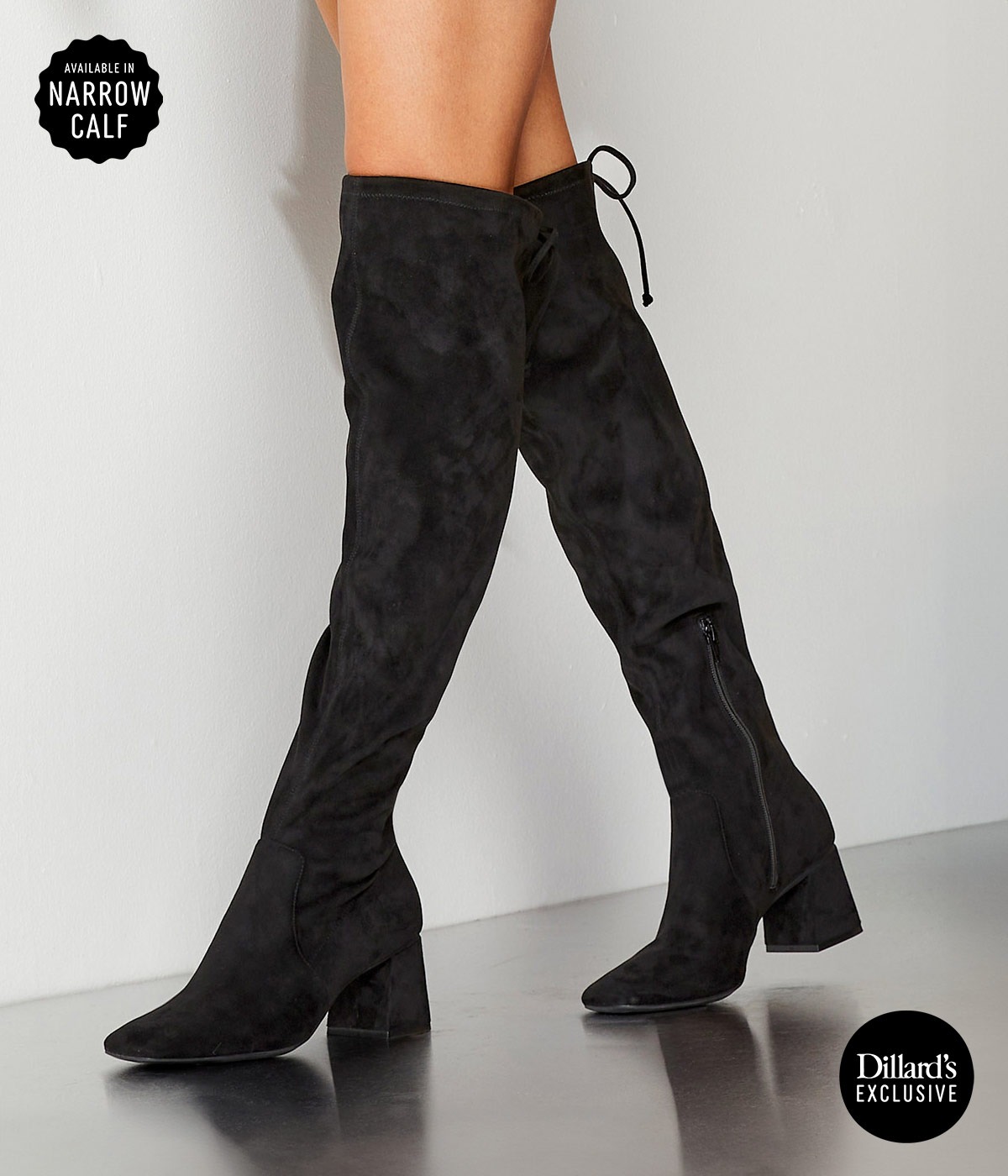 GIANNI BINI • DILLARDS EXCLUSIVE • Laredo Stretch Fabric Over-the-Knee Block Heel Boot • Available in Narrow Calf • SHOP NOW