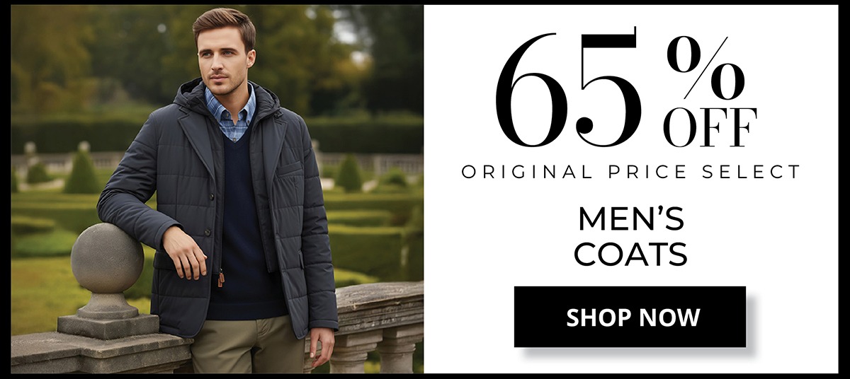 65% OFF* Original Price Men's Coats. SHOP NOW