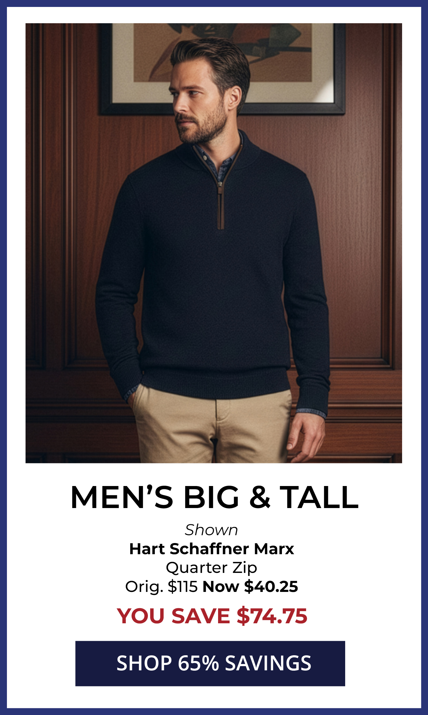 65% OFF* Original Price Men's Big & Tall