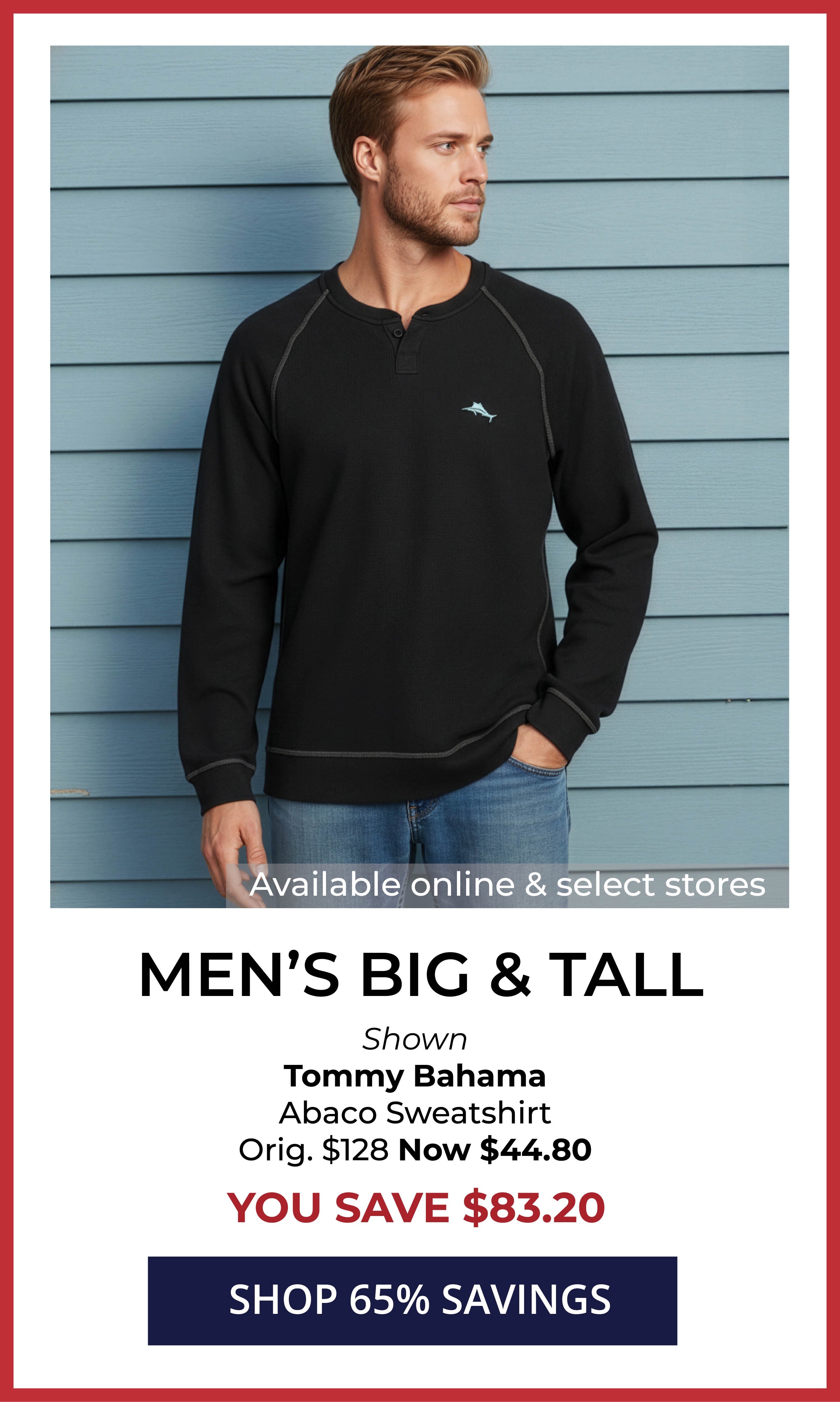 65% Off Men's Big & Tall&nbsp;
