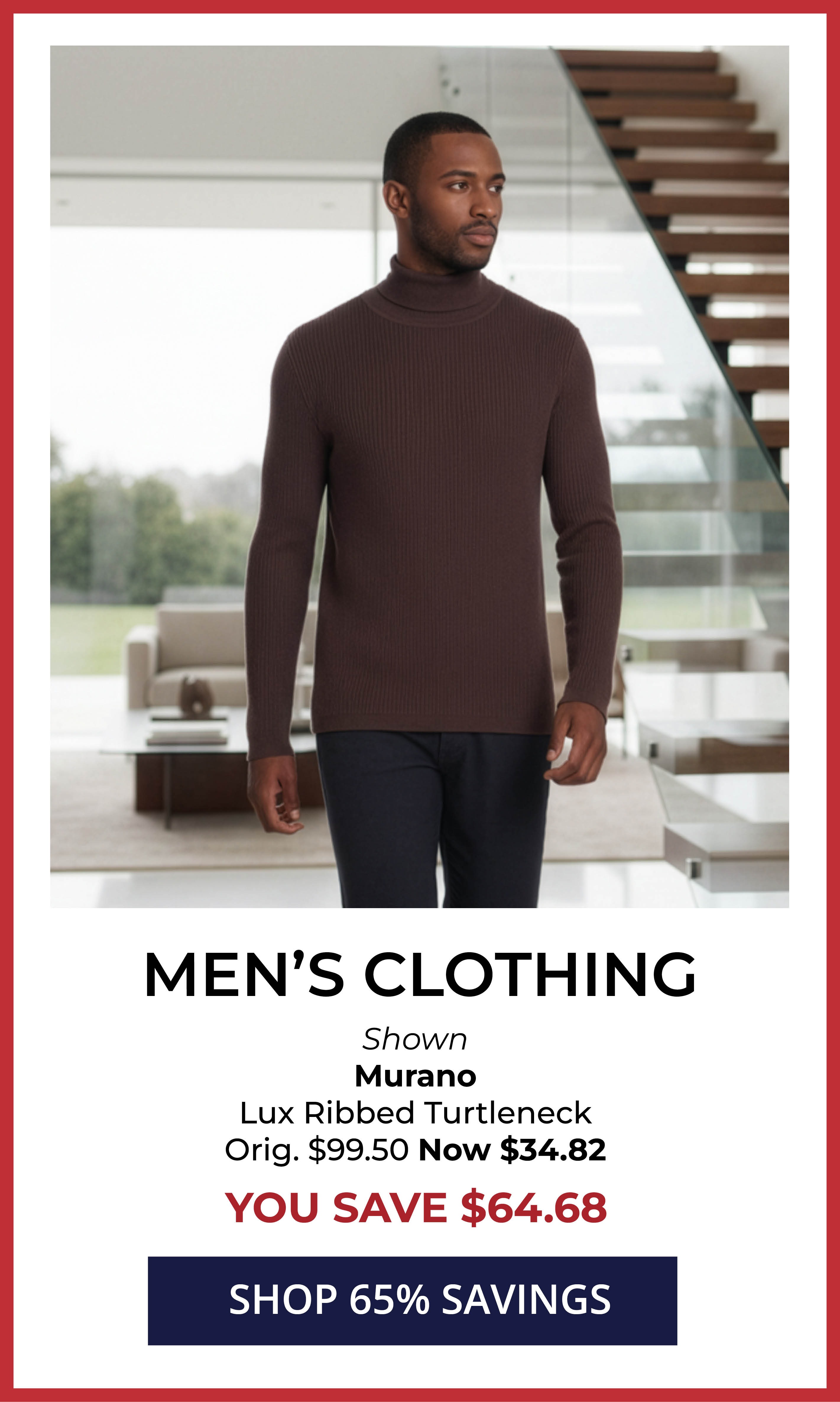 65% Off Men's Clothing&nbsp;