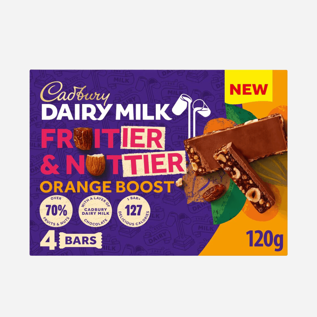 Image of Cadbury Dairy Milk Fruitier &amp; Nuttier Orange Bars