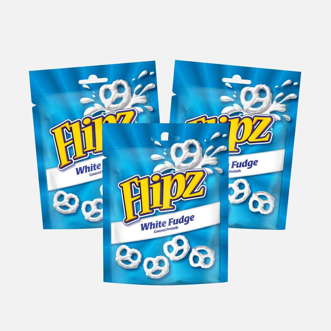 Image of 6 x Flipz White Fudge Coated Pretzels