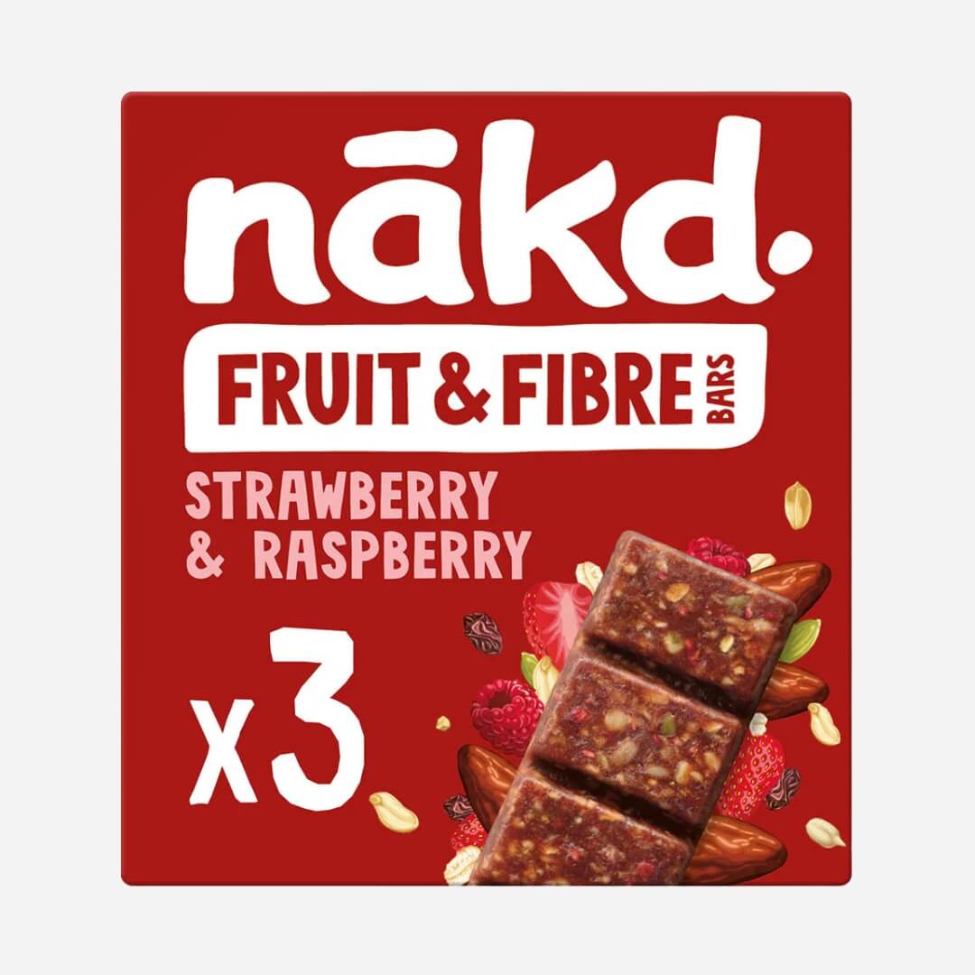 Image of Nakd Strawberry &amp; Raspberry Fruit Fibre Bars