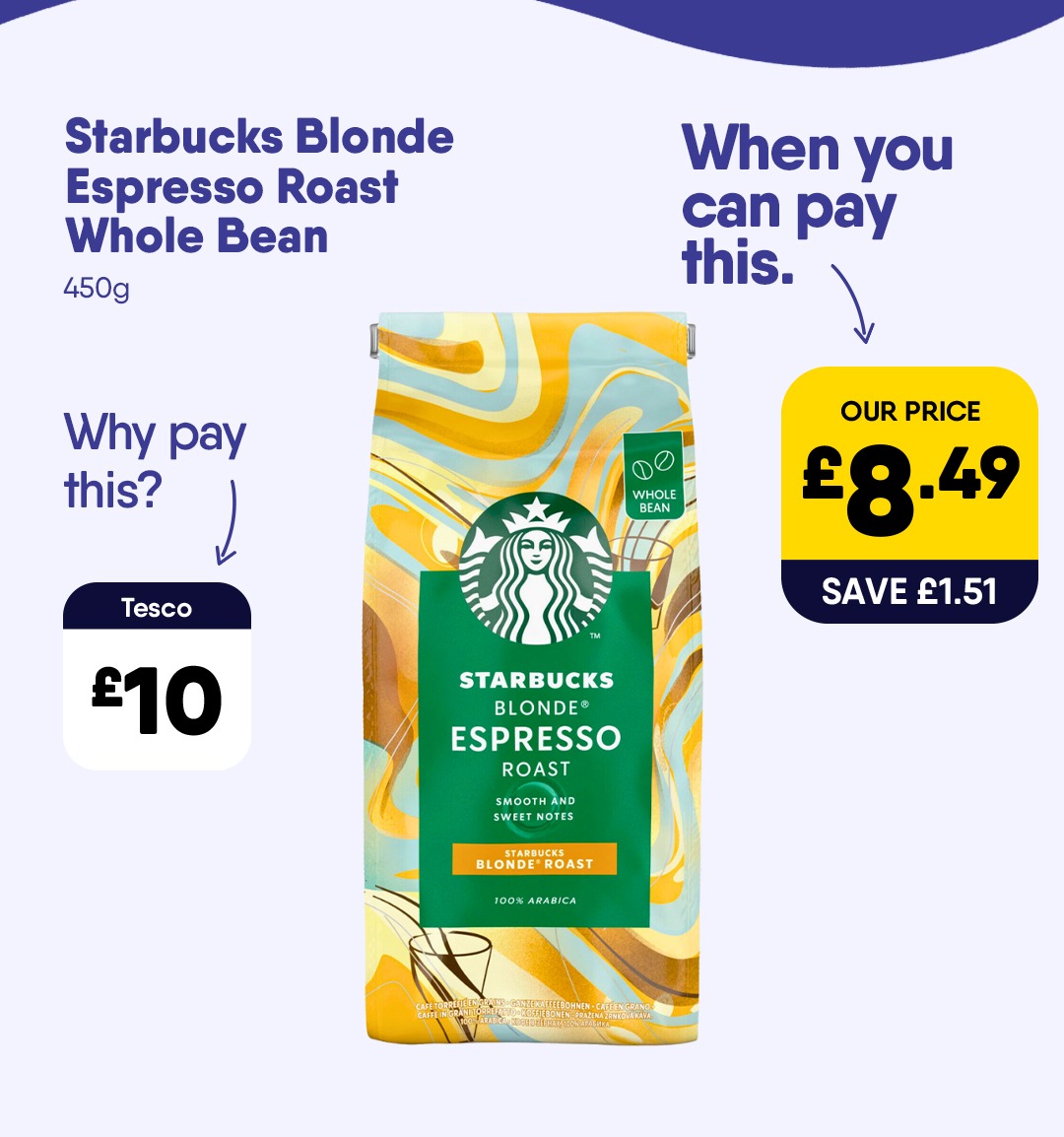 Starbucks Blonde Espresso Roast Whole Bean