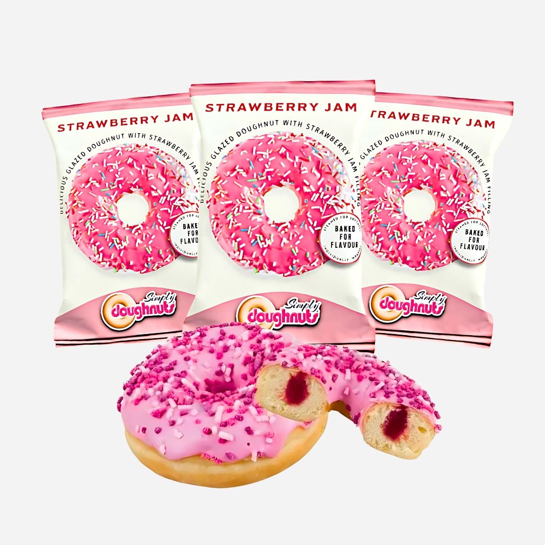 Image of 18 x Simply Doughnuts Strawberry Jam Doughnut