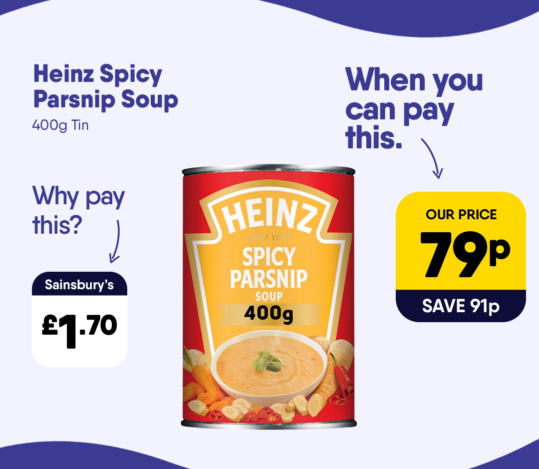 Heinz Spicy Parsnip Soup - 79p