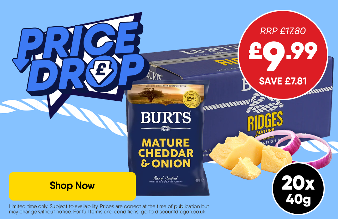 20 x Burts Cheddar & Onion crisps £9.99