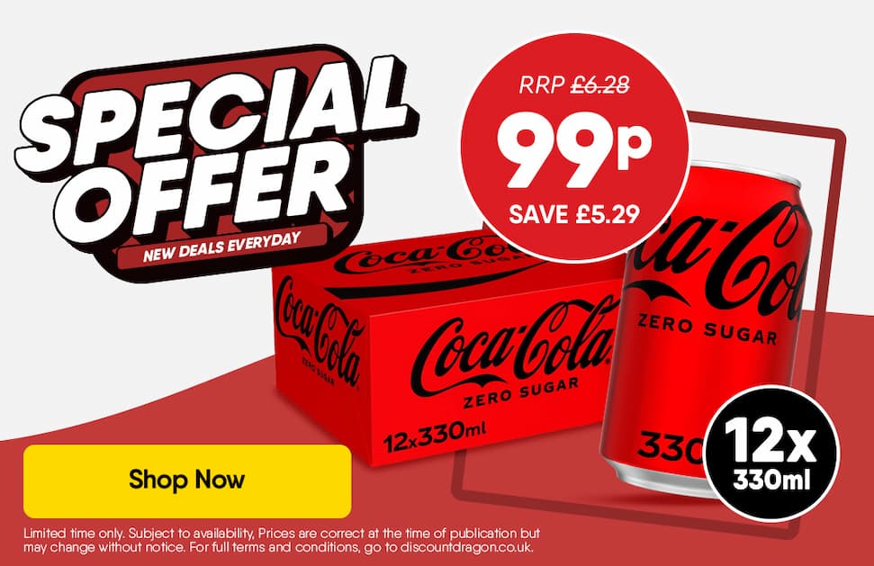 12 x 330ml Coke Zero cans 99p - RRP £6.28