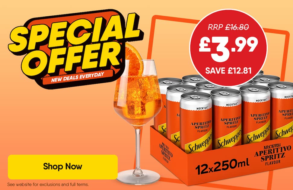 12 x 250ml Schweppes Apervito £3.99- RRP £16.80