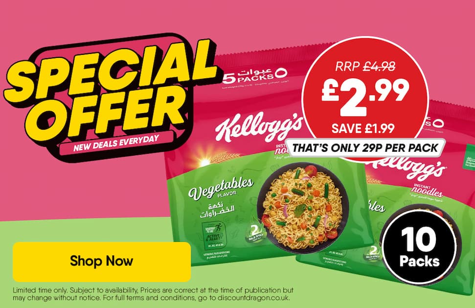 10 x Kellogg's vegetable noodles £2.99 - RRP £4.98