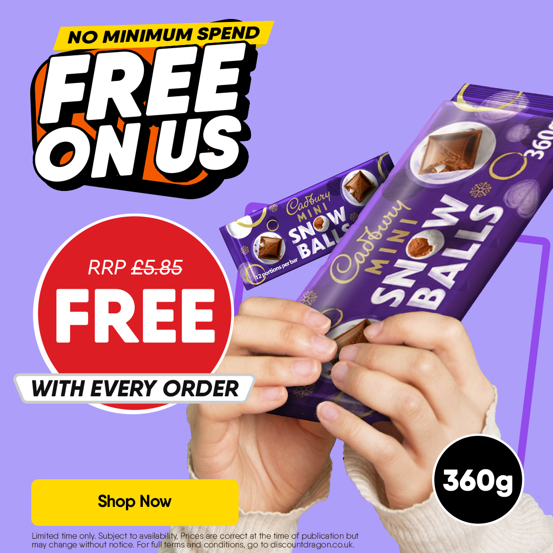 360g bar of Cadbury Snowball free with every order